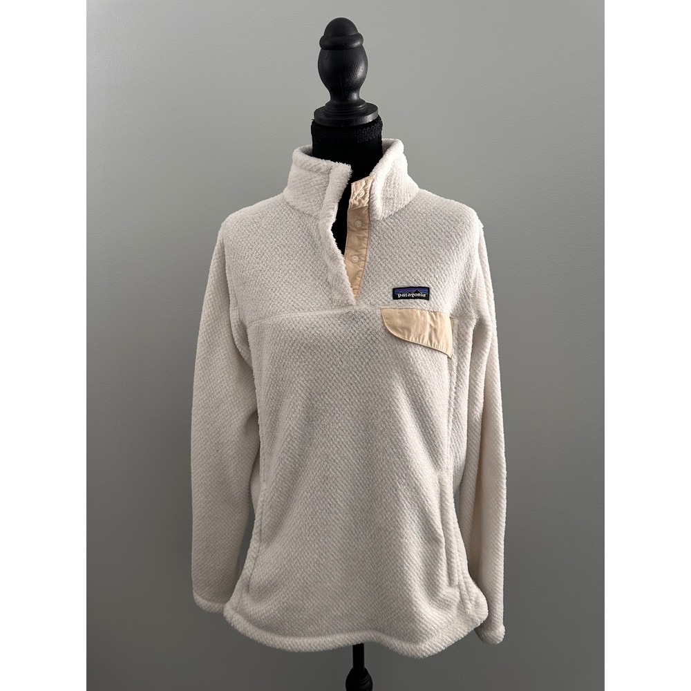 Patagonia Re-Tool Snap-T Pullover Fleece Cream White Large